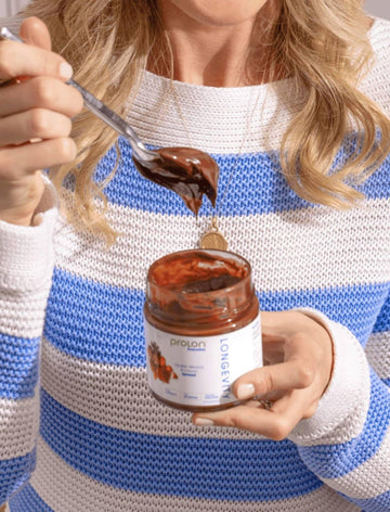 Prolon L-Spread Almond Chocolate Spread | Healthy Low Sugar Keto Snack | Magnesium, Vitamin E, Fiber, Calcium | Gluten-Free, Vegan, Dairy-Free | Plant-Based W/Cane Sugar, & Healthy Fats, 3 Jars