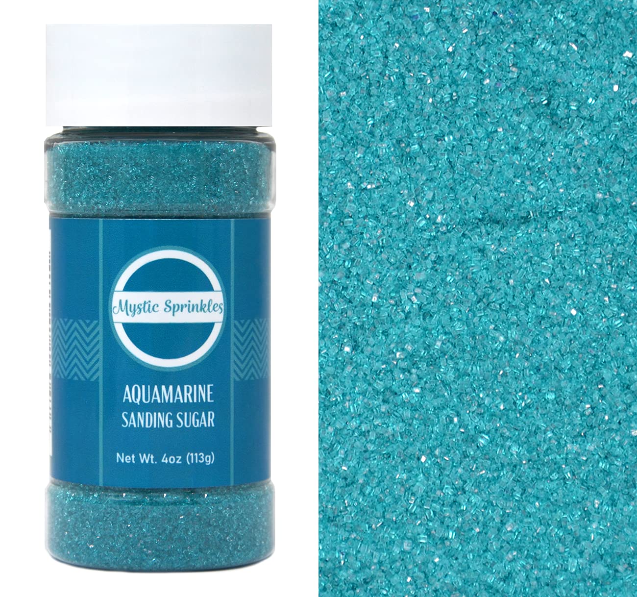 Mystic Sprinkles Sanding Sugar 4oz Bottles (Aquamarine - Teal Sanding Sugar 4oz)