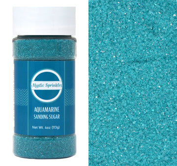 Mystic Sprinkles Sanding Sugar 4oz Bottles (Aquamarine - Teal Sanding Sugar 4oz)