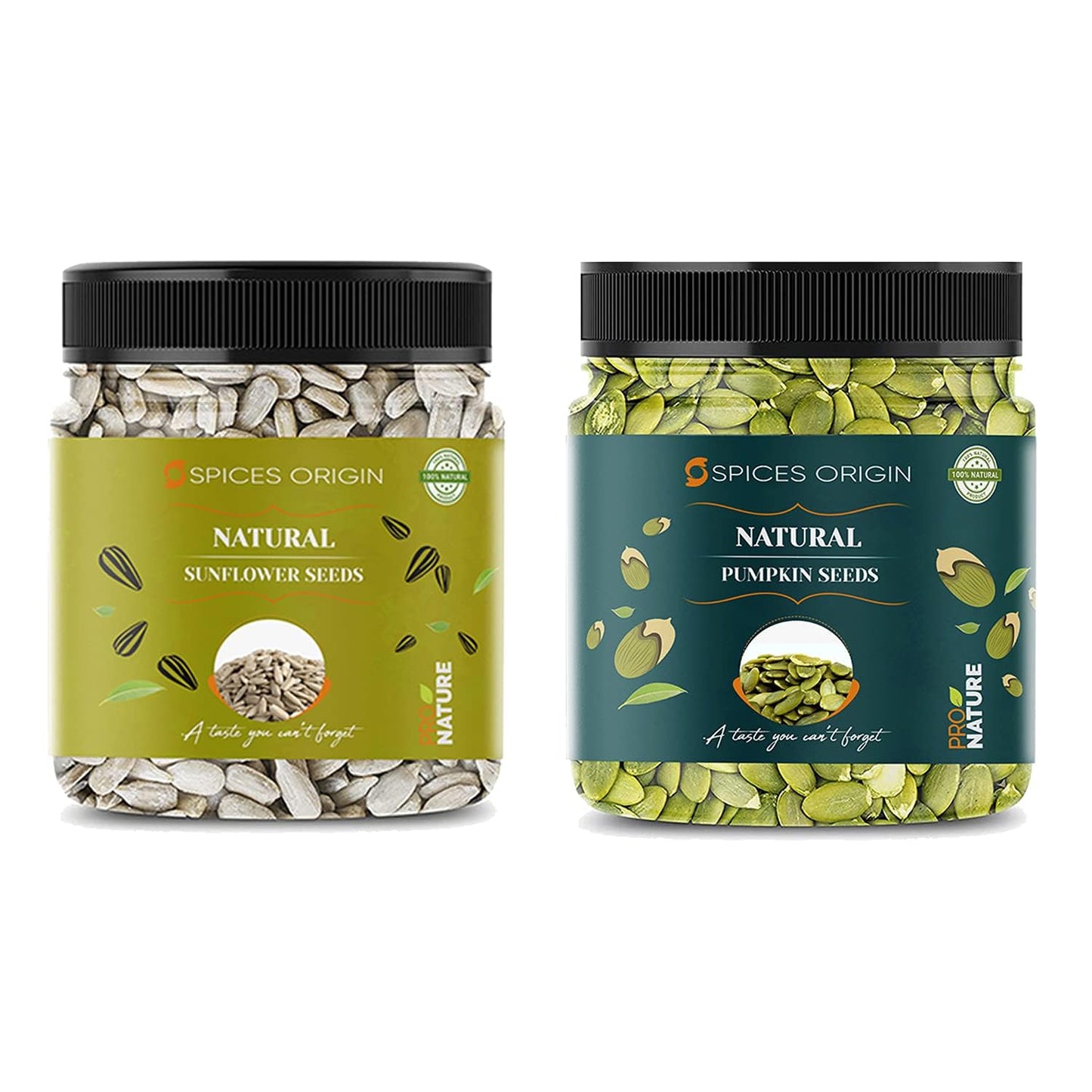 Spices Origin Raw Pumpkin, Sunflower Seeds Pack of 2 - 250g (JAR Pack)_Packing May Vary