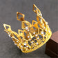 Creaides Mini Crown Cake Topper Princess And Prince Crystal Headpiece Tiara Rhinestone Crown Cake Decoration For Wedding Birthda