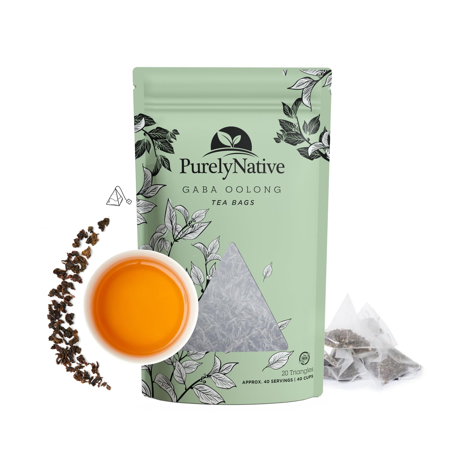 Taiwanese GABA Oolong Tea Bags - Green Gaba Wu Long Tea from Taiwan. Enjoy the unique flavor of Taiwanese Oolong Tea - Approx. 4