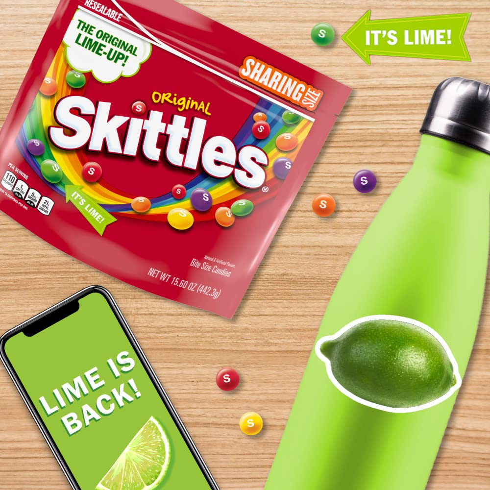 Skittles, Original Candy Sharing Size Bag, 15.6 Oz