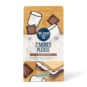 Two Rivers Coffee S mores Please Flavored Ground Coffee, Perfectly Balanced, Always Smooth, Made with 100% Arabica Beans - Flavo