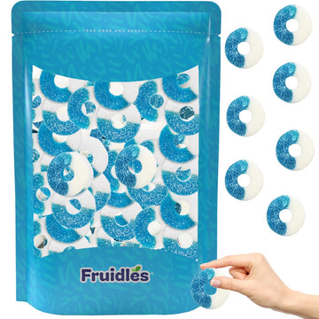 Fruidles Blue Raspberry Gummi Rings Candy, Assorted Fruit Flavors Gummies, Allergy Friendly, Non-Gmo, No Artificial Sweeteners Gummy (2 Pound Bag)