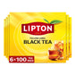 Lipton Black Tea Bags  Hot or Iced Tea with High Caffeine  600 Total Bags (100ct - Pack of 6)