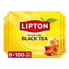 Lipton Black Tea Bags  Hot or Iced Tea with High Caffeine  600 Total Bags (100ct - Pack of 6)