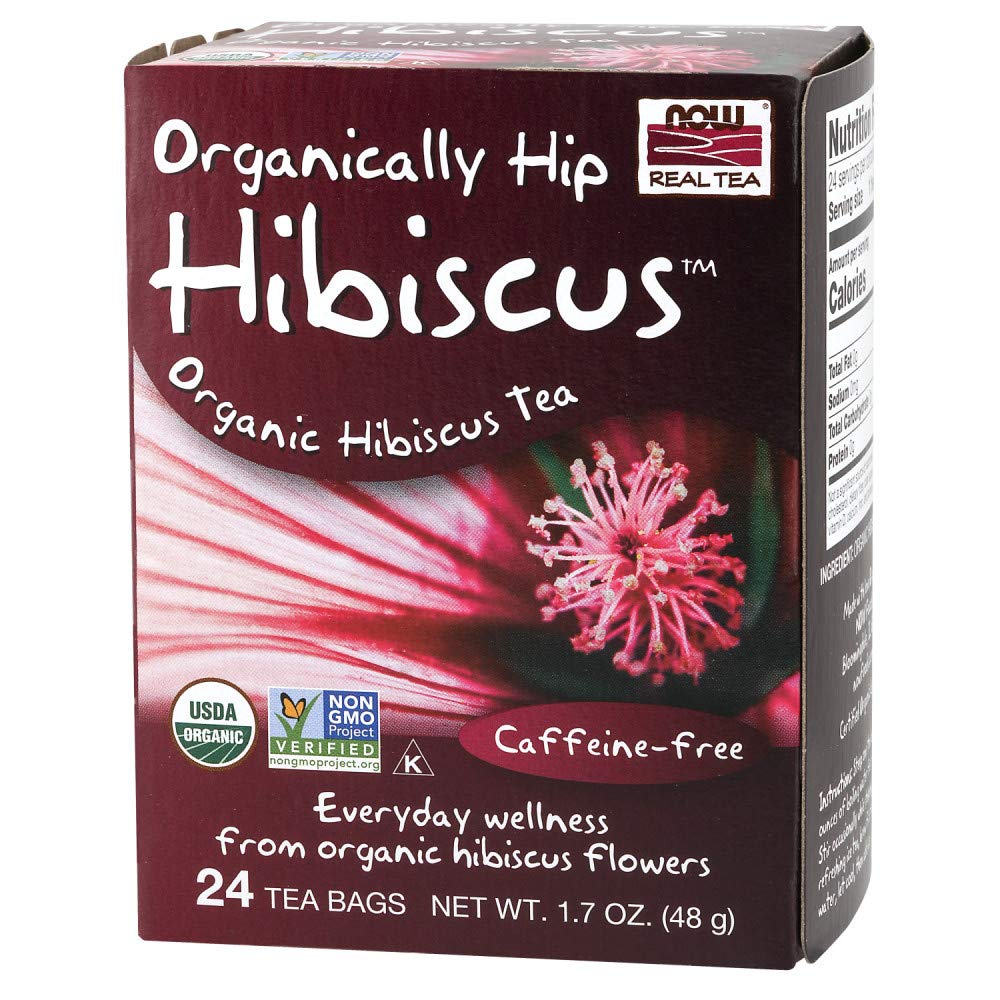 Now Foods Organically Hip Hibiscus Tea, 24 Tea Bag (2 Pack)