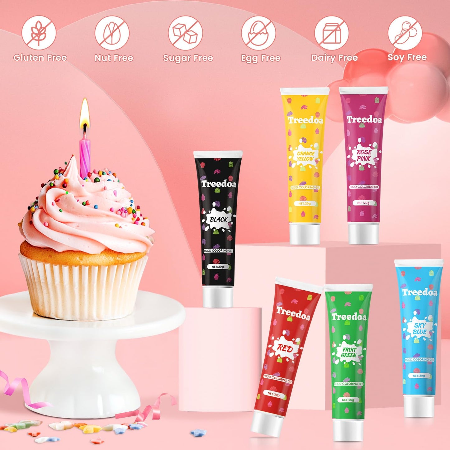 Food Coloring Gel Cake Decorating Set, Food Grade Food Dye Highly Concentrated Pro-Grade Edible Liquid For Baking,Easter Eggs,Ic