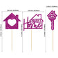 Gyufise Cupcake Toppers 24 Pack - Sweet Home Decorations, Purple, Paper Picks for Housewarming Party