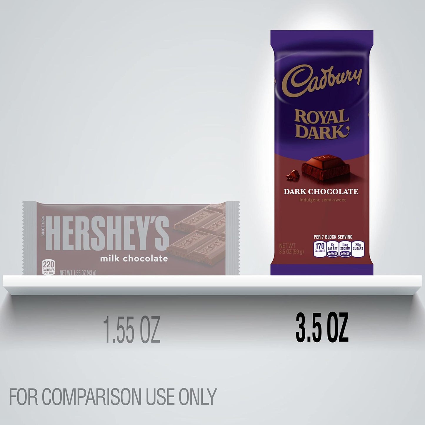 Cadbury Royal Dark Chocolate Candy Bars, 3.5 oz, 14 Count, Pack of 1
