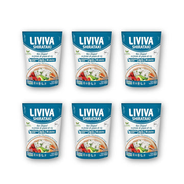 LIVIVA Low Calorie Keto-Certified Organic Rice Shaped Shirataki 14 oz (Pack of 6)