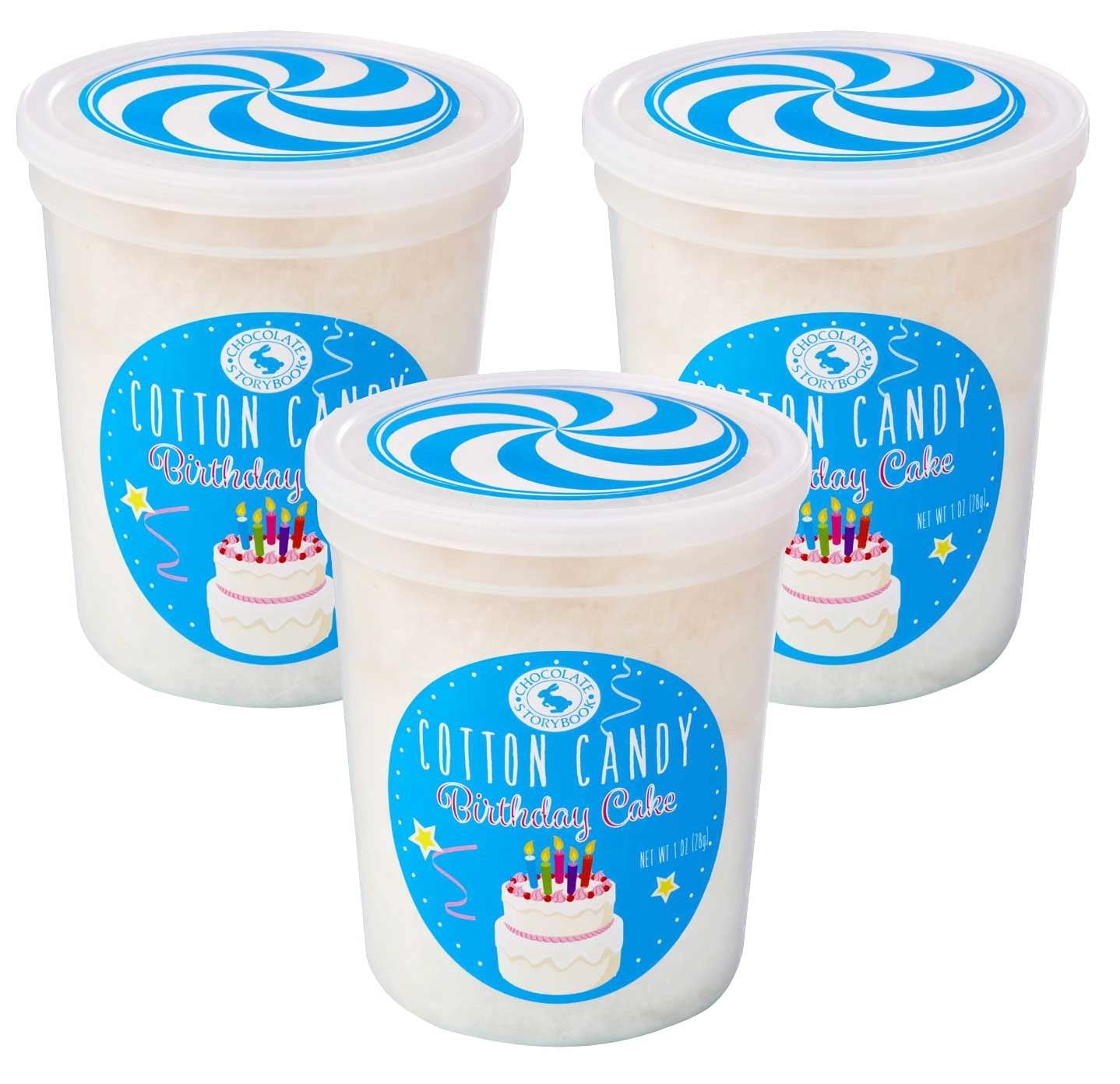 Birthday Cake Cotton Candy 3 pack - Unique Idea for Holidays, Birthdays, Gag Gifts, Party Favors