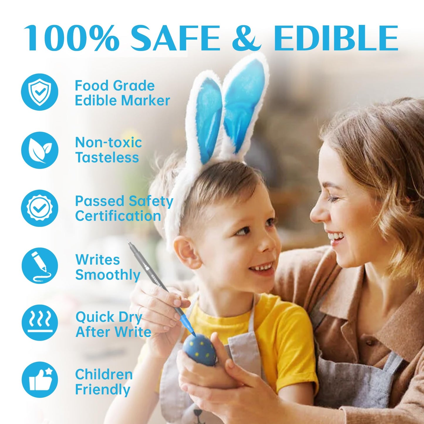 Edible Markers 10Pcs Food Coloring Pens Food Markers With Fine & Thick Tip Double Sided Edible Pens For Cookie Decorating Fondan