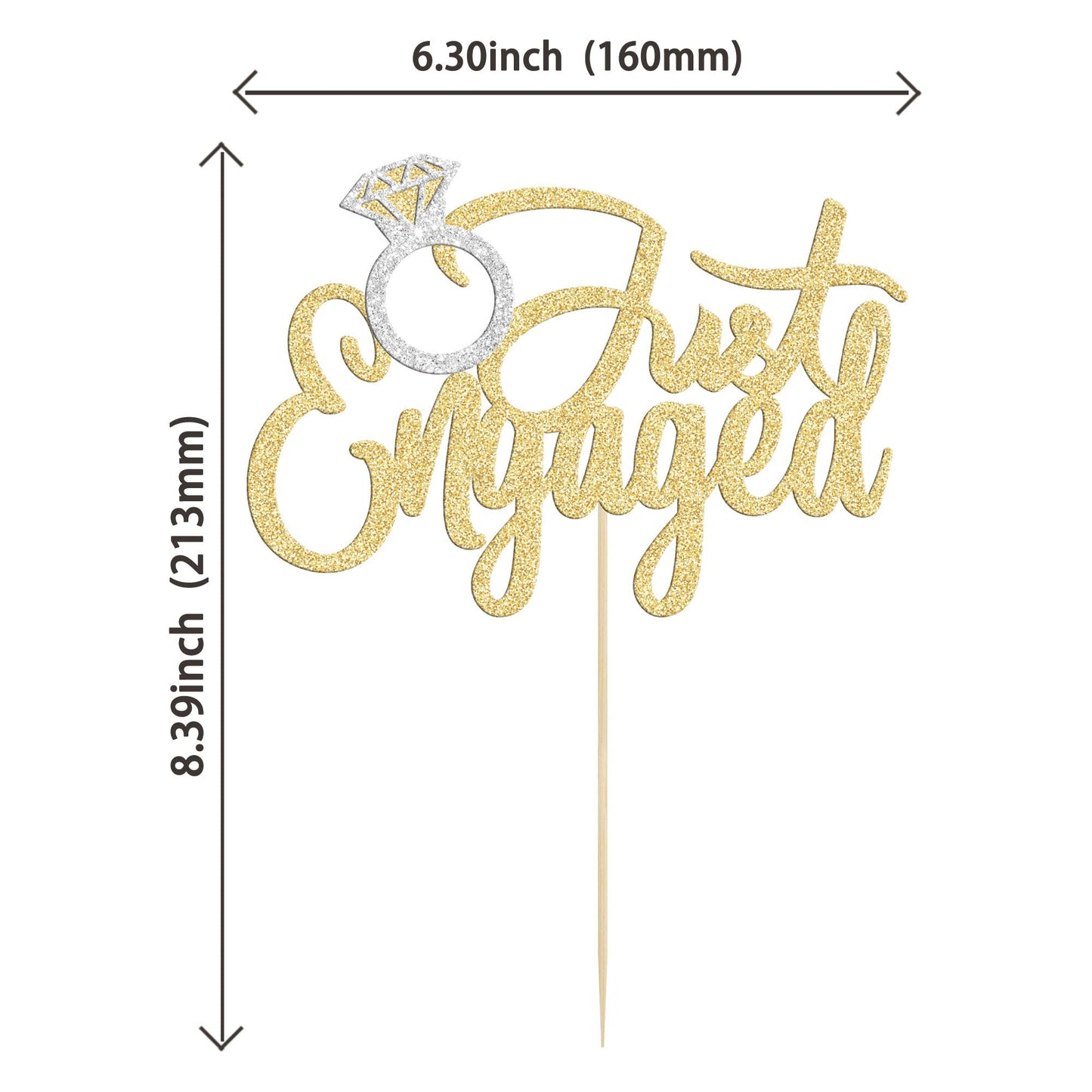 Gyufise 1 Pack Just Engaged Cake Topper Glitter We'Re Engaged Cake Pick Engagement Party Decorations Bridal Engagement Wedding C
