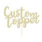 EDSG Personalized Birthday Cake Topper - Double Sided Glitter Decoration, Champagne Gold, Custom Text, Suitable for Weddings and Anniversaries