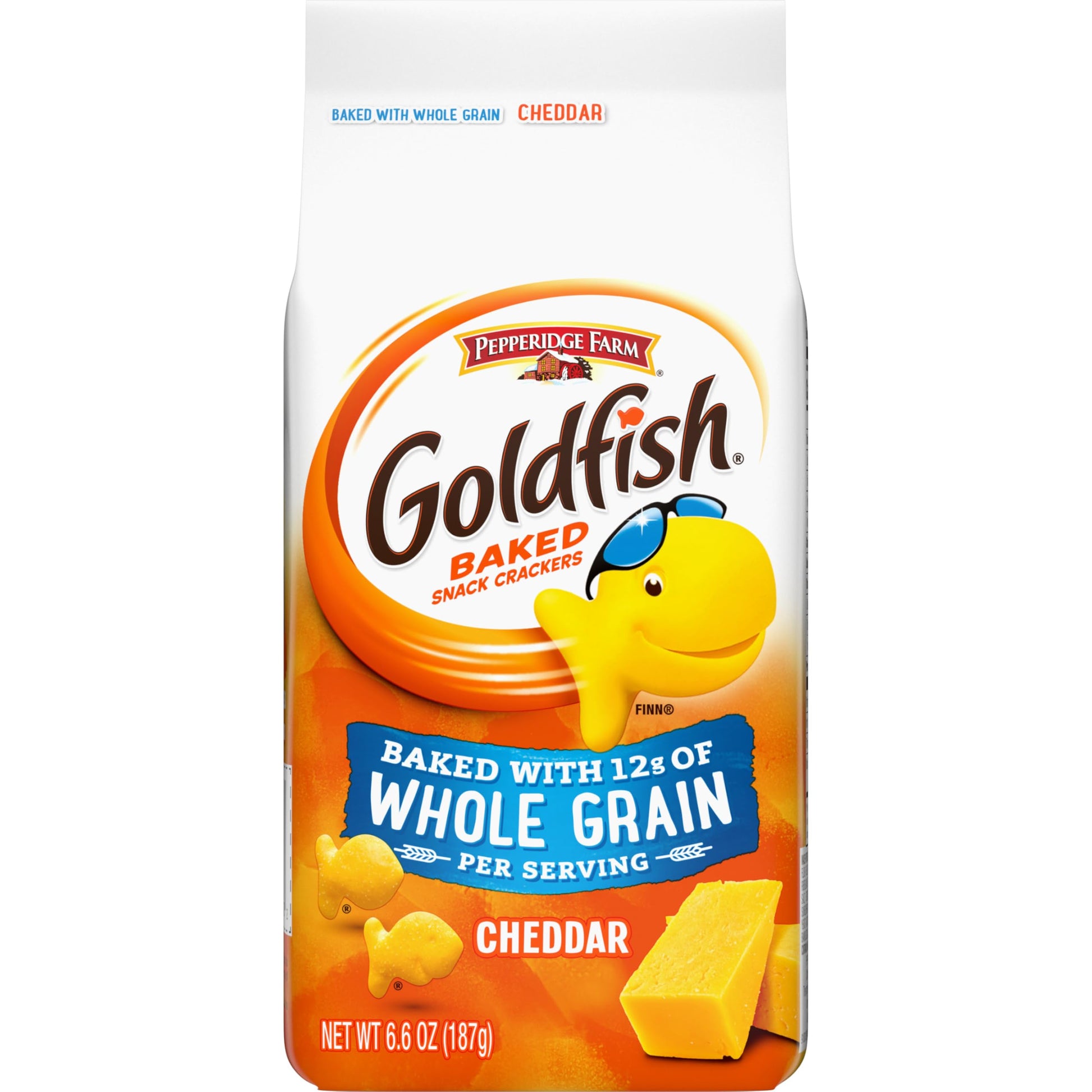 Pepperidge Farm Goldfish Cheddar Crackers, Baked With Whole Grain, 6.6 Oz. Bag