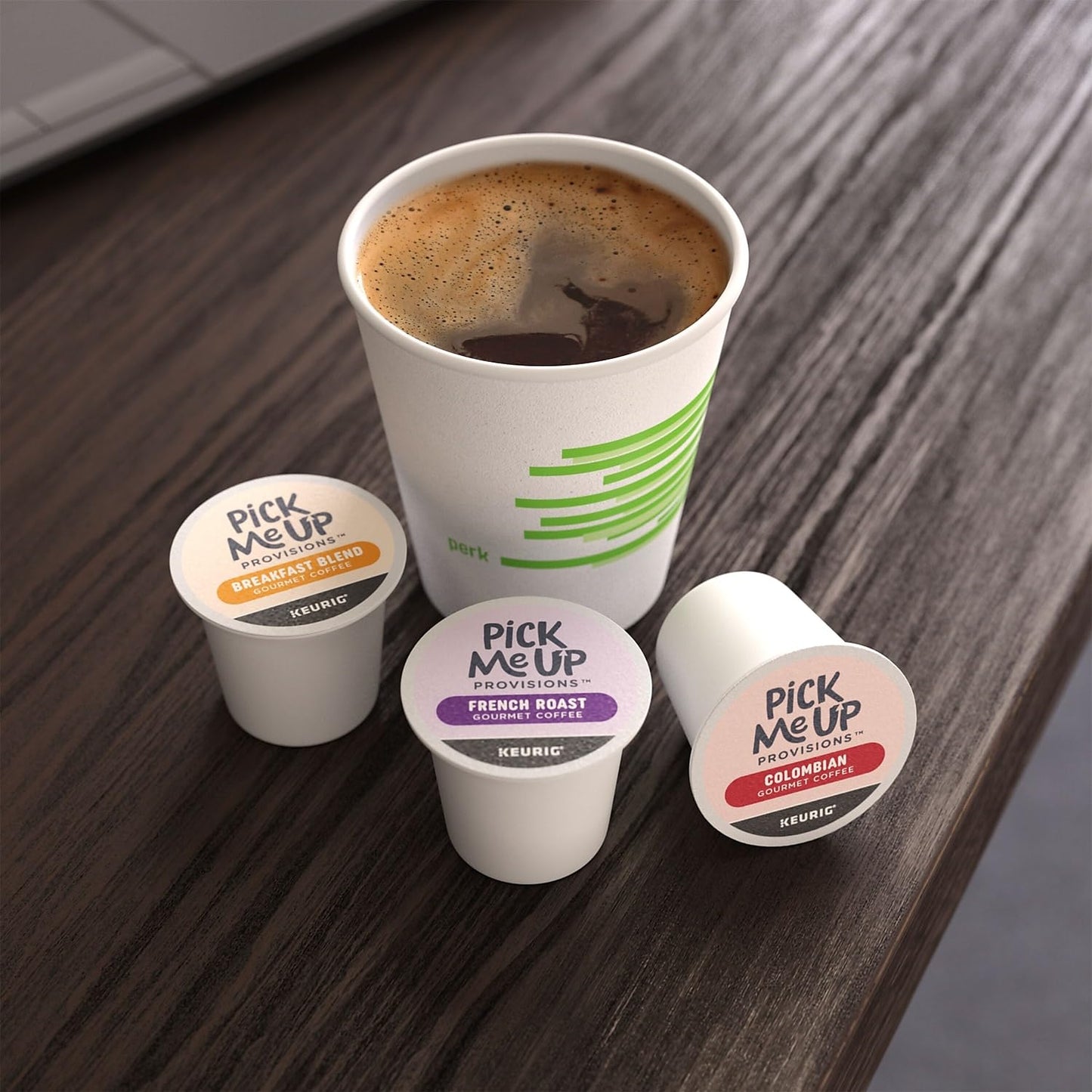 Pick Me Up French Roast Coffee Pods, Dark Roast, 24/Box