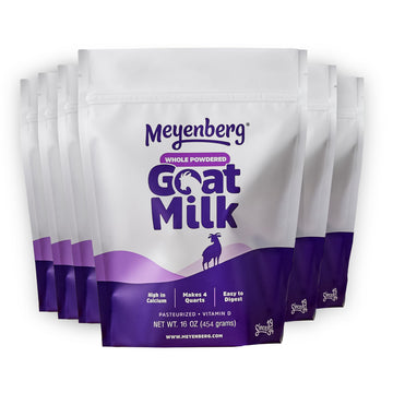 Meyenberg Whole Powdered Goat Milk Resealable Pouch, Gluten Free, Vitamin D 16 OZ (Pack of 6)