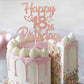 YCTHUNFISH 18th Birthday Cake Topper Glitter Heart Star Rose Gold Bamboo Decoration