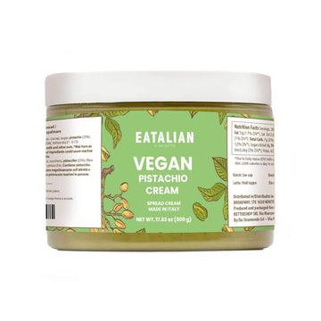 EATALIAN by AMZ BETTER Vegan Pistachio Cream, 17.63 oz/ 500 gr, Delicious vegan spread with a uniquely sweet taste, Ideal on bre