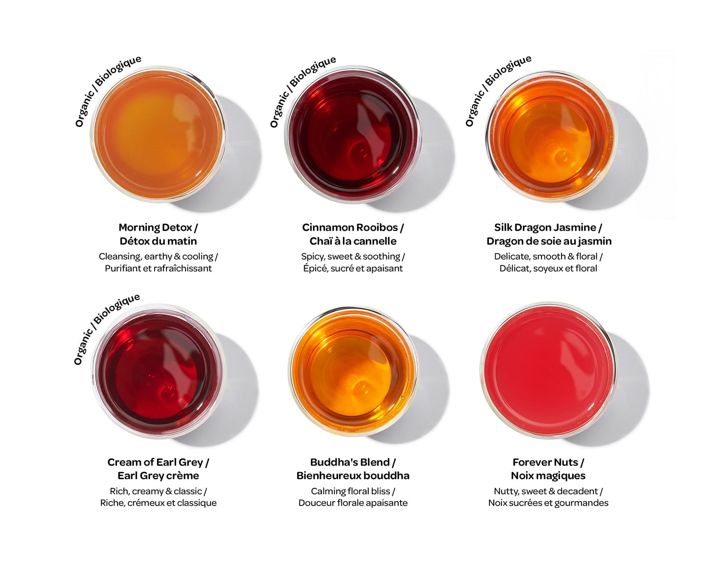 Davidstea 36-Sachet Top Teas Sachet Tea Wheel – Bestselling Tea Sampler Gift Set | 6 Loose-Leaf Flavours: Morning Detox, Cream Of Earl Grey, Cinnamon Rooibos, Buddha’S Blend, Silk Dragon Jasmine & Forever Nuts