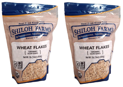 Shiloh Farms Organic Wheat Flakes - 16 Ounce Bag (Pack of 2) - Looks similar to old fashioned rolled oats, but significantly hig