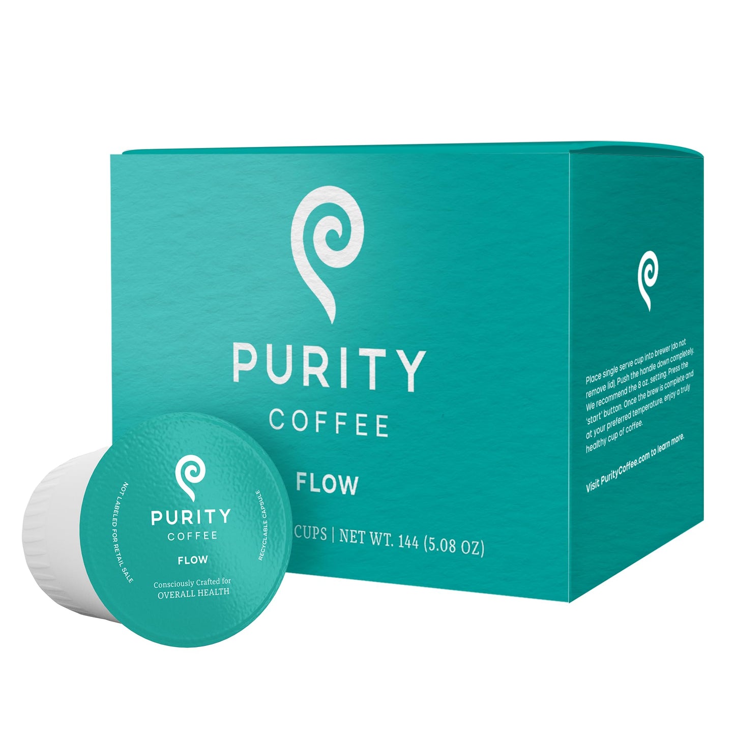 Purity Coffee FLOW Medium Roast Organic Coffee - USDA Certified Organic Specialty Grade Arabica Single-Serve Coffee Pods - Third