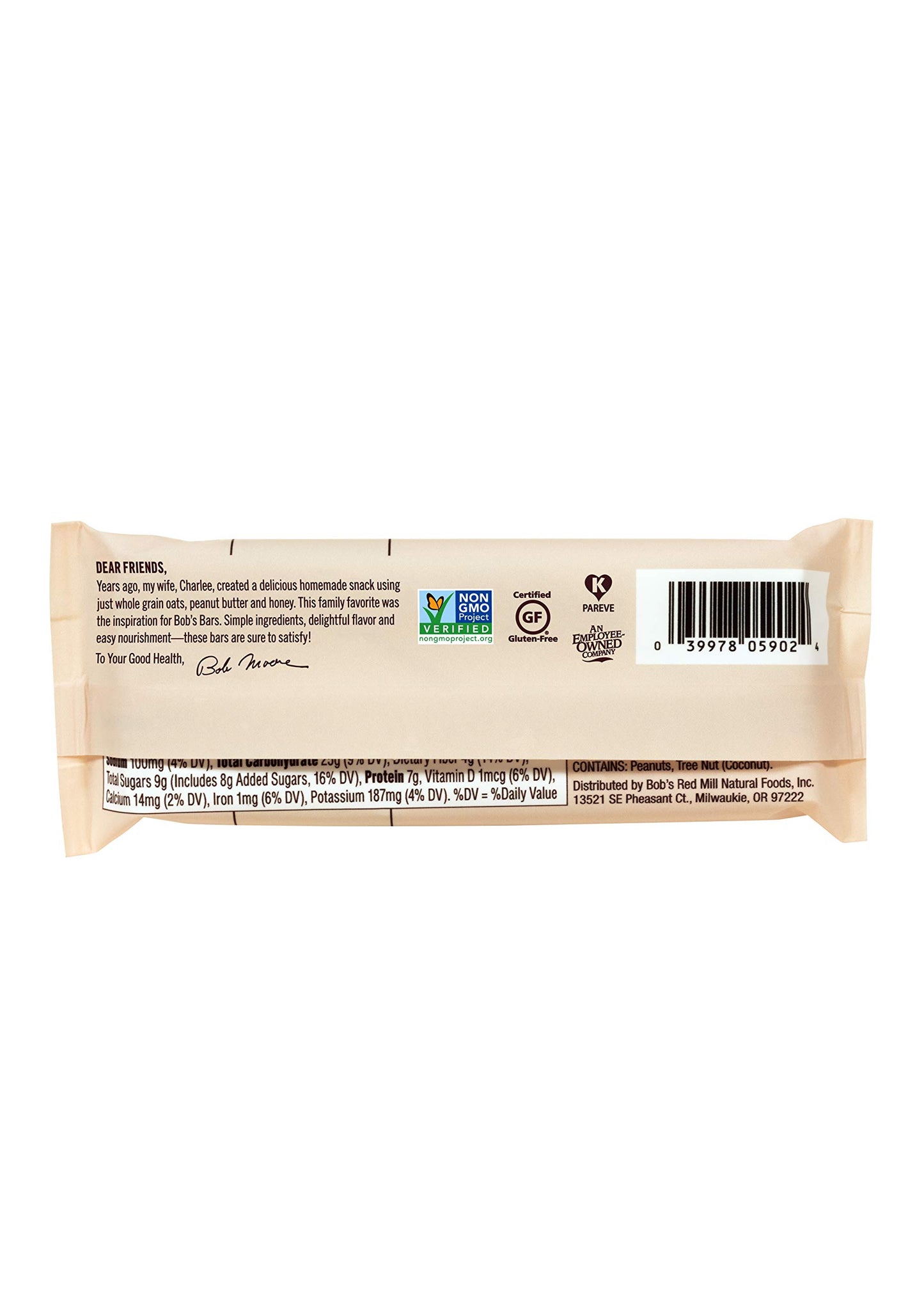 Bob'S Red Mill 12Pk Peanut Butter Coconut & Oats Bar, 12 Bars (Pack Of 1) - Non Gmo, Gluten Free, Kosher