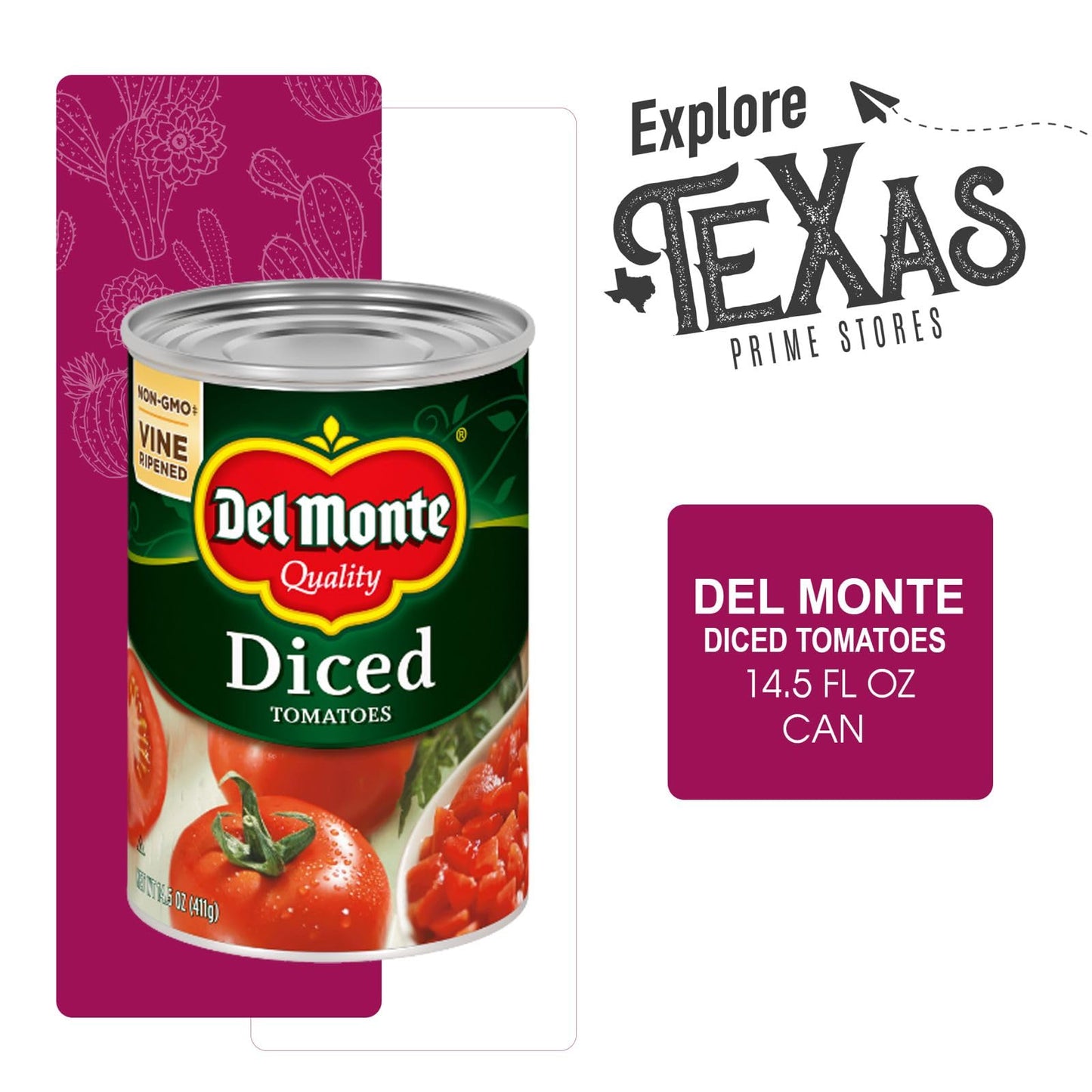 Del Monte - Lavinia Essentials Bundle: Tomatoes 12- Pack Of Diced Canned Vegetables 14.5 Oz Can + 1 Utility Prop