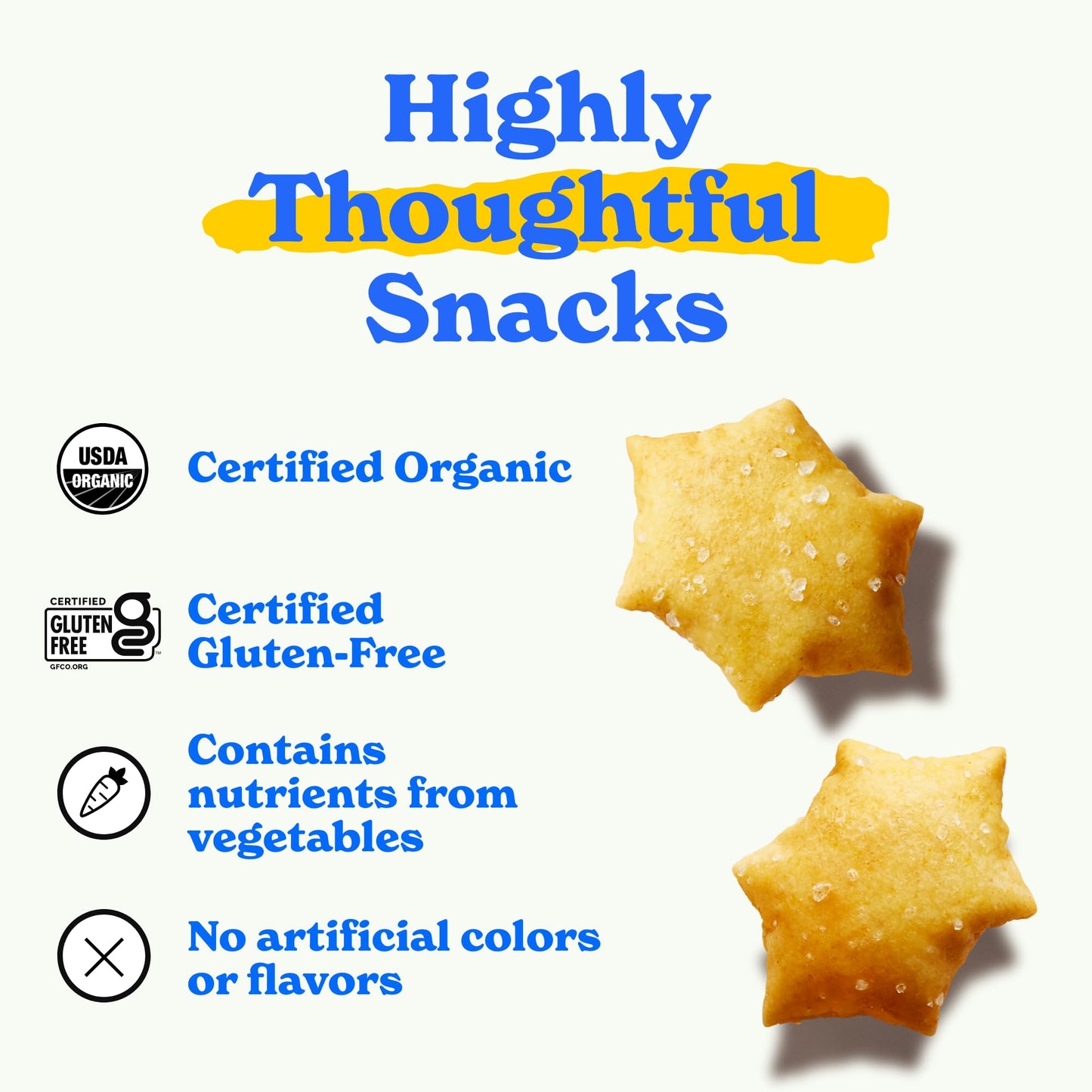 Madegood Star Puffed Crackers, Sea Salt, 6 Bags (4.26Oz Each) Gluten Free Crackers