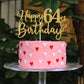 Sriburcio Gold Glitter 64th Birthday Cake Topper, Cheers to 64 Years, Model SH--1104, Party Decoration