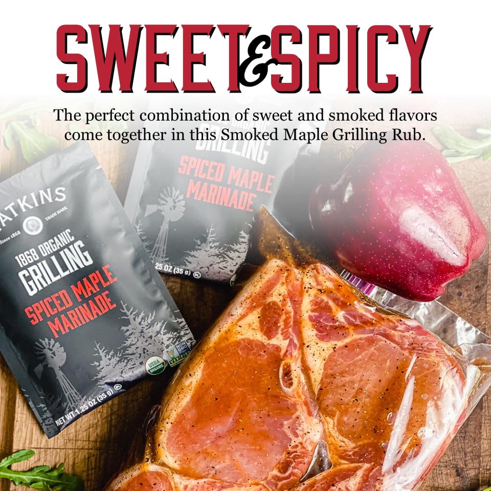 Watkins Organic Grilling Marinade, Maple Flavor, 1.25 Oz each, 12 Count