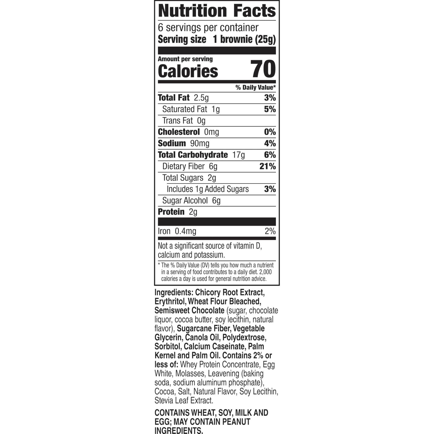 Fiber One 70 Calorie Brownies, Chocolate Chip Cookie, Snack Bars, 6 ct (Pack of 8)