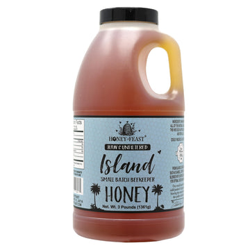 Honey Feast - Island Honey 3lb - Indulge in Raw & Unfiltered Small Batch Beekeepers Delight