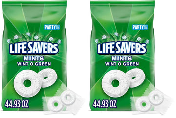LIFE SAVERS Mints, Bulk Hard Candy Wint-O-Green Breath Mints, 44.93 oz Party Size (Pack of 2)