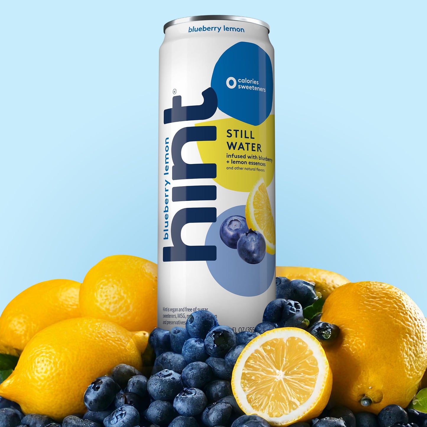 Hint Canned Water, Blueberry Lemon - Purified Flavored Water With Zero Calories, Natural Flavors, And Sugar Free - 12 Fl Oz Cans