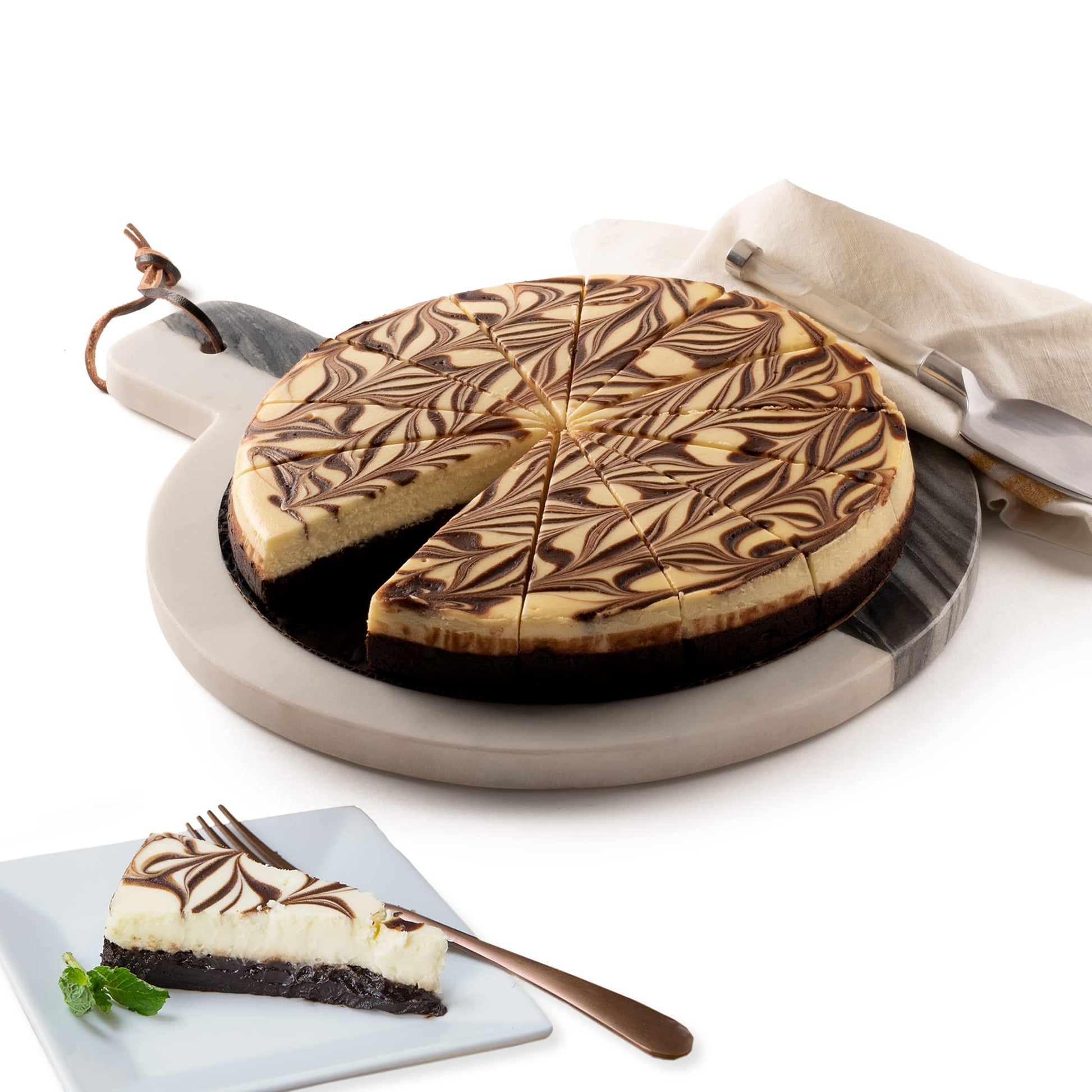David's Cookies Marble Truffle Cake 10'' - No Sugar Added Pre-sliced 14 pcs. Creamy Cake, Fresh Bakery Dessert Great Gift Idea