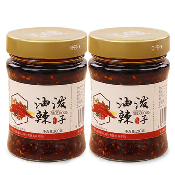 Chins licKING Chili Oil, Hot Chili Sauce, Natural Flavor, Pack of 2, 7.05oz/200g