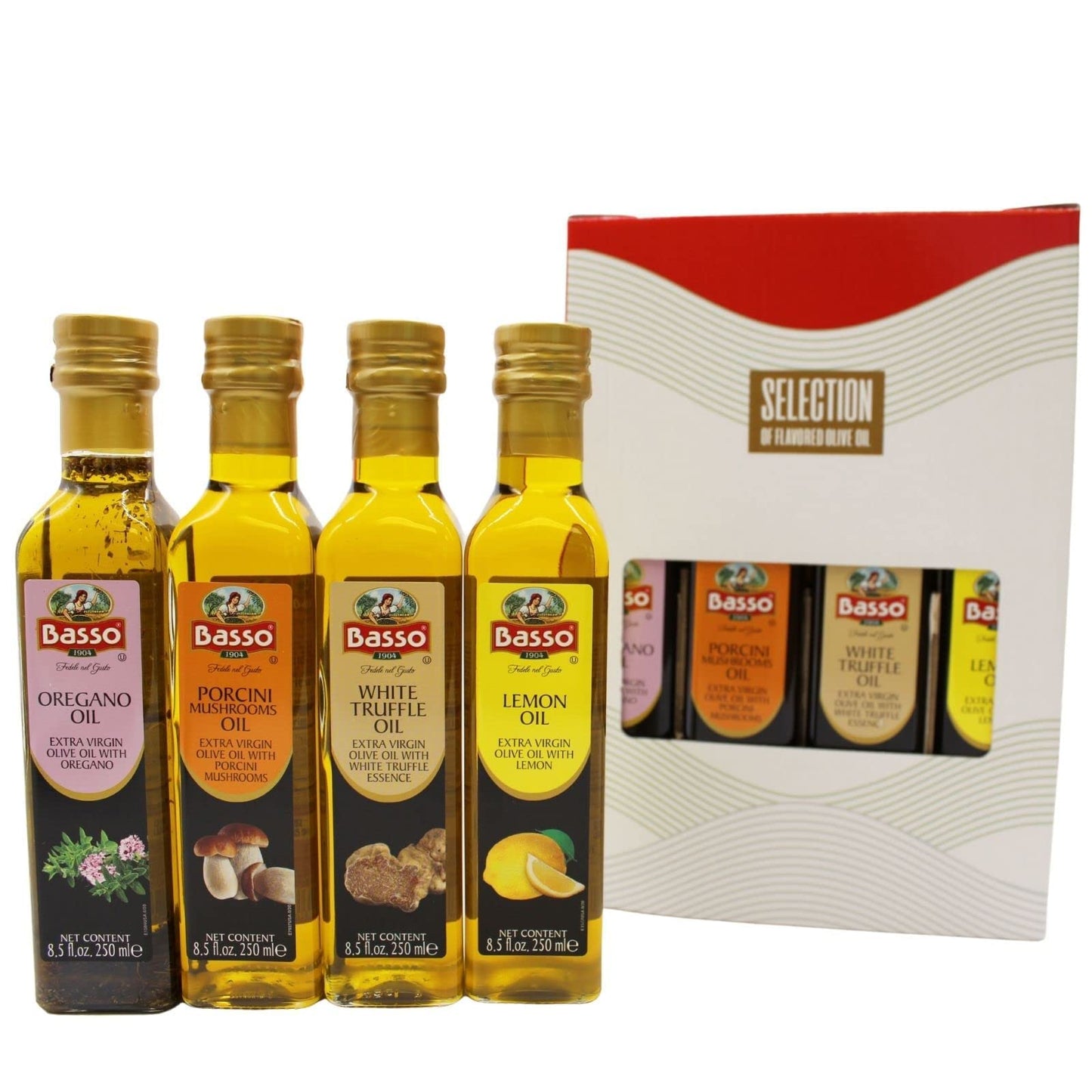 Olive Oil Gift Set, Gourmet Italian Tasting Set with Luxury Gift Box Included, White Truffle, Lemon, Porcini, Oregano Olive Oil'