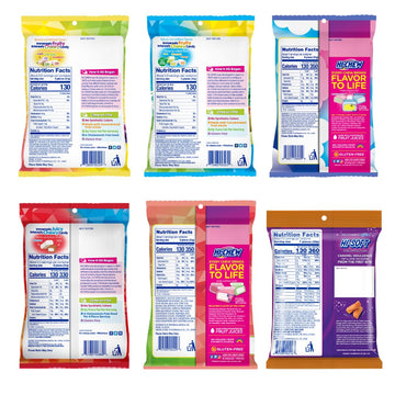 Hi-Chew Variety Mix, Pack Of 6 Bags Including Salted Caramel -15 Flavors Asst - Unique Fun Soft & Chewy Taffy Candy - Immensely Juicy Fruit Flavors - Individually Wrapped For Sharing