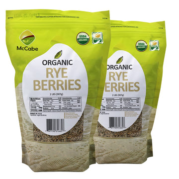McCabe Organic Rye Berries - Whole Rye Berries 2 Lbs Pack of 2 | USDA Certified Organic and CCOF Certified | Product of USA