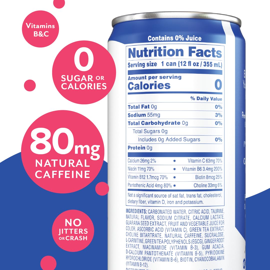ASPIRE® Healthy Energy Drink Variety Pack, 80mg Natural Caffeine, Zero Sugar, Keto Friendly, 12 Pack