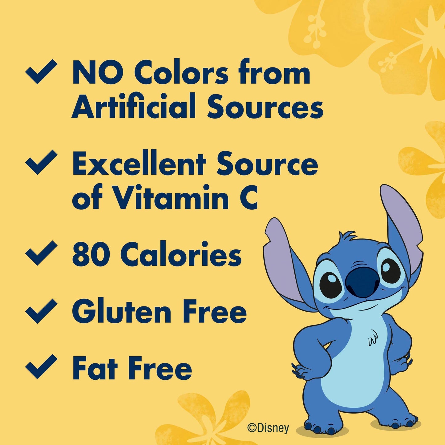 Disney Stitch Fruit Flavored Snacks  Fat Free and Gluten Free Snacks  8 oz (10 Pouches)