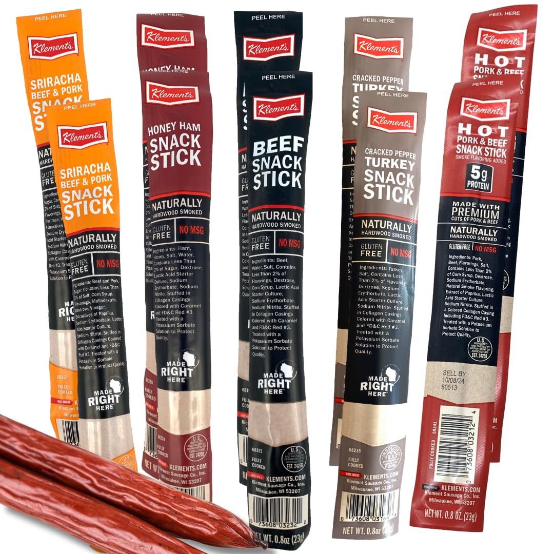 Jerky.com Meat Stick Variety Pack, 10 Count Sampler, High Protein, Low Carb, Gluten-Free, 0.8 Ounce Each