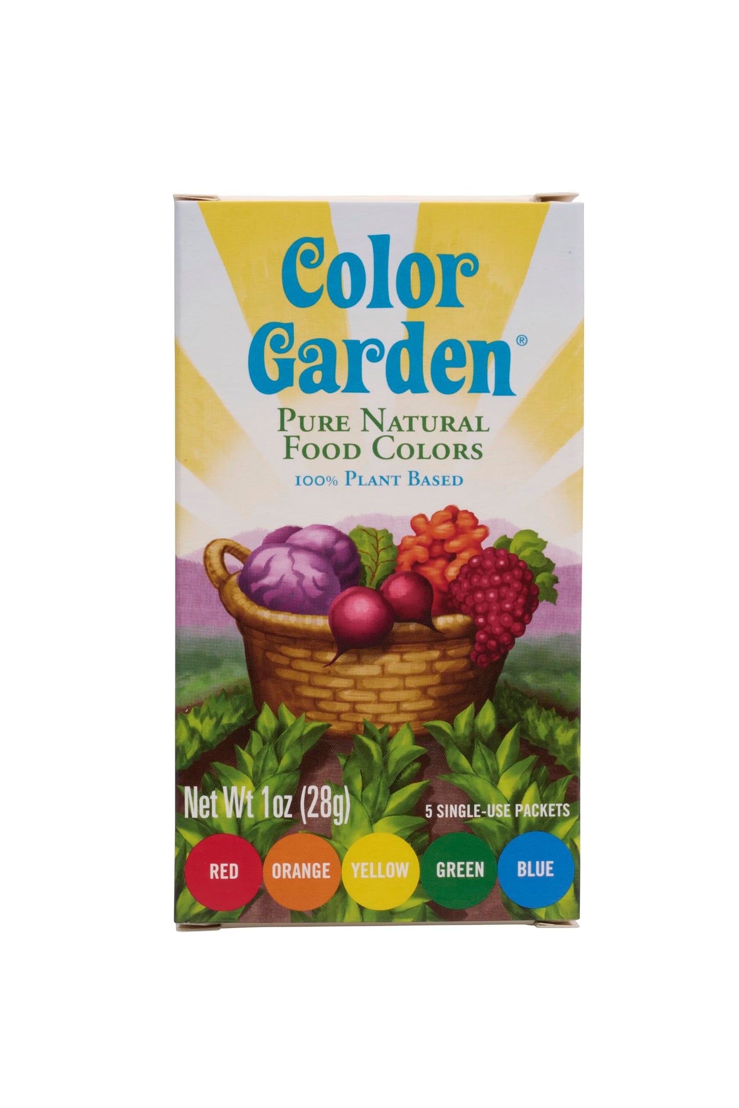 Color Garden Pure Natural Food Colors, Multi Pack 5 ct. 1 oz.