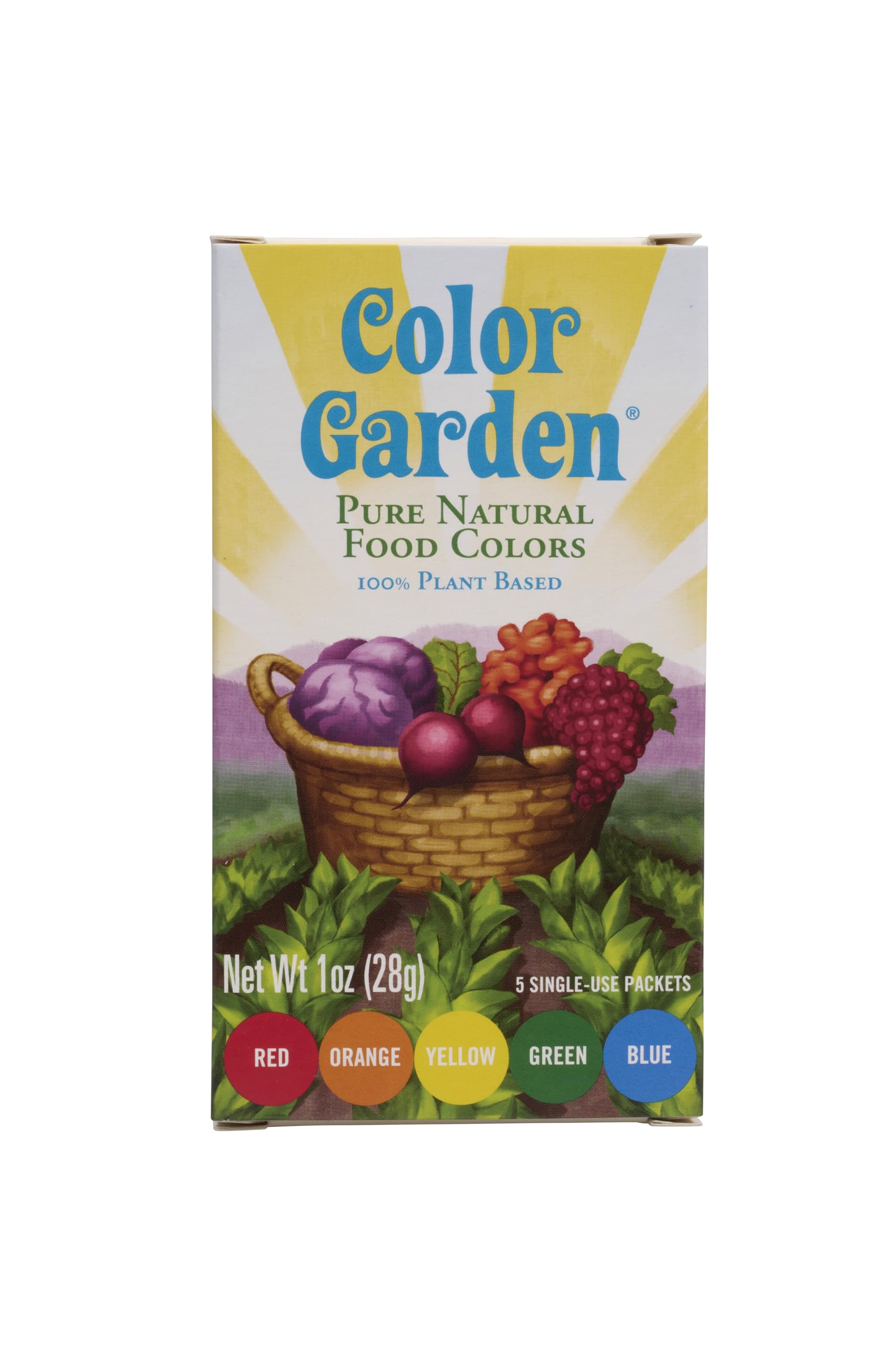 Color Garden Pure Natural Food Colors, Multi Pack 5 ct. 1 oz.