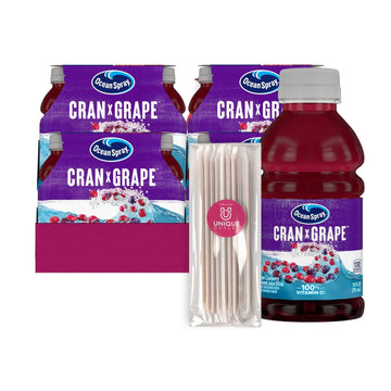 Ocean Spray 24-Pack of Cran Grape Juice Drink 10 fl oz On-the-Go Plastic Bottle + 1 Utility Freebie by Unique Outlet