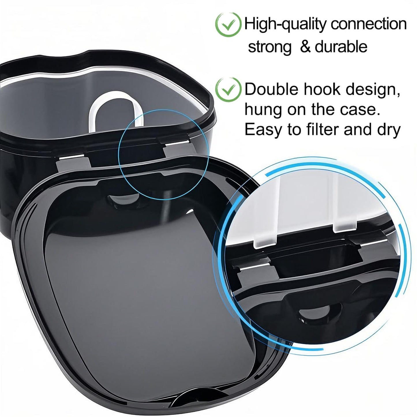 Keedolla 2 Pack Denture Bath Case Partial Denture Cup Retainer Cleaning Container, Denture Wash Container Retainer Bath Box Cup
