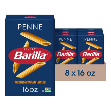 Barilla Penne Pasta Non-GMO - 16 oz Box (Pack of 8) - Made with Durum Wheat Semolina - Kosher Certified